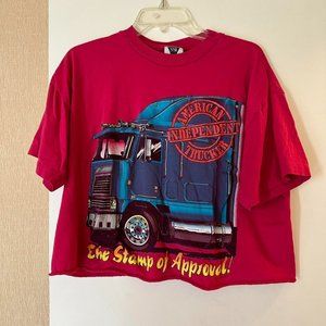 Hot pink trucker graphic tee